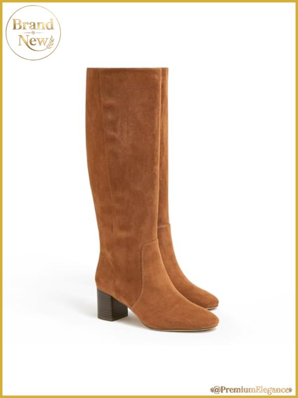 Women's Faux Suede Knee High Boots Chunky Heel Side Zip Tall Fall Winter